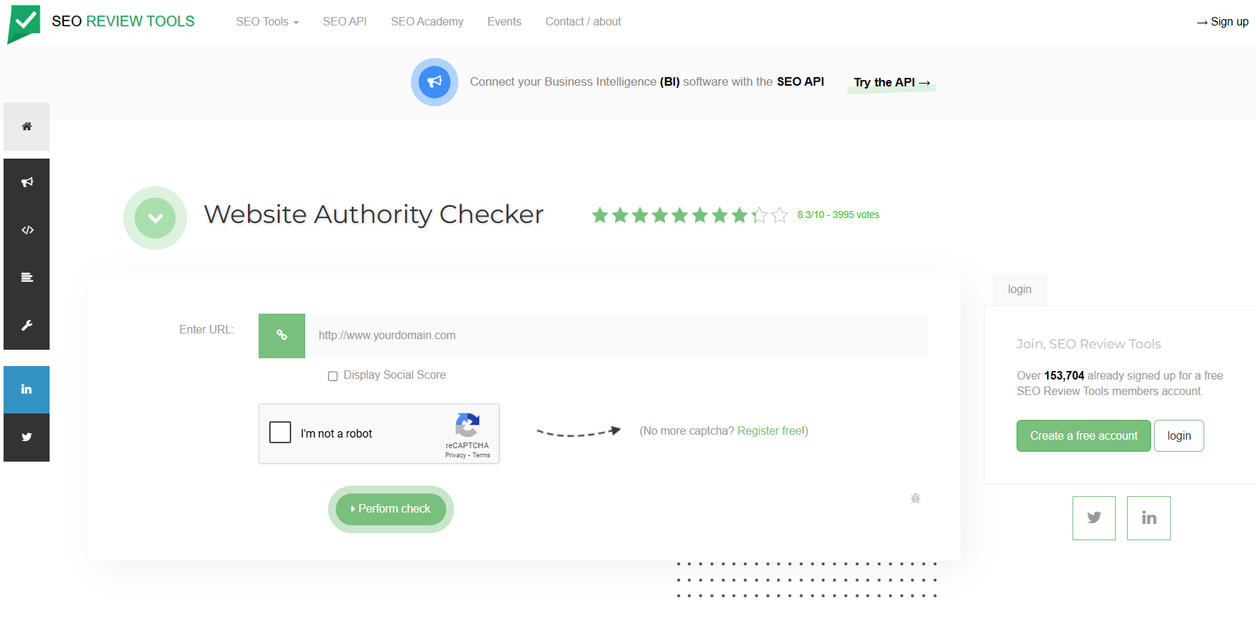 seoreviewtools Domain Authority Checker