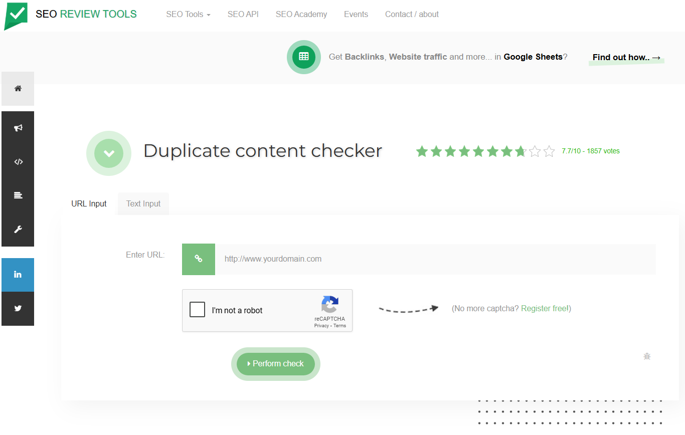 seoreviewtools Duplicate Content Checker