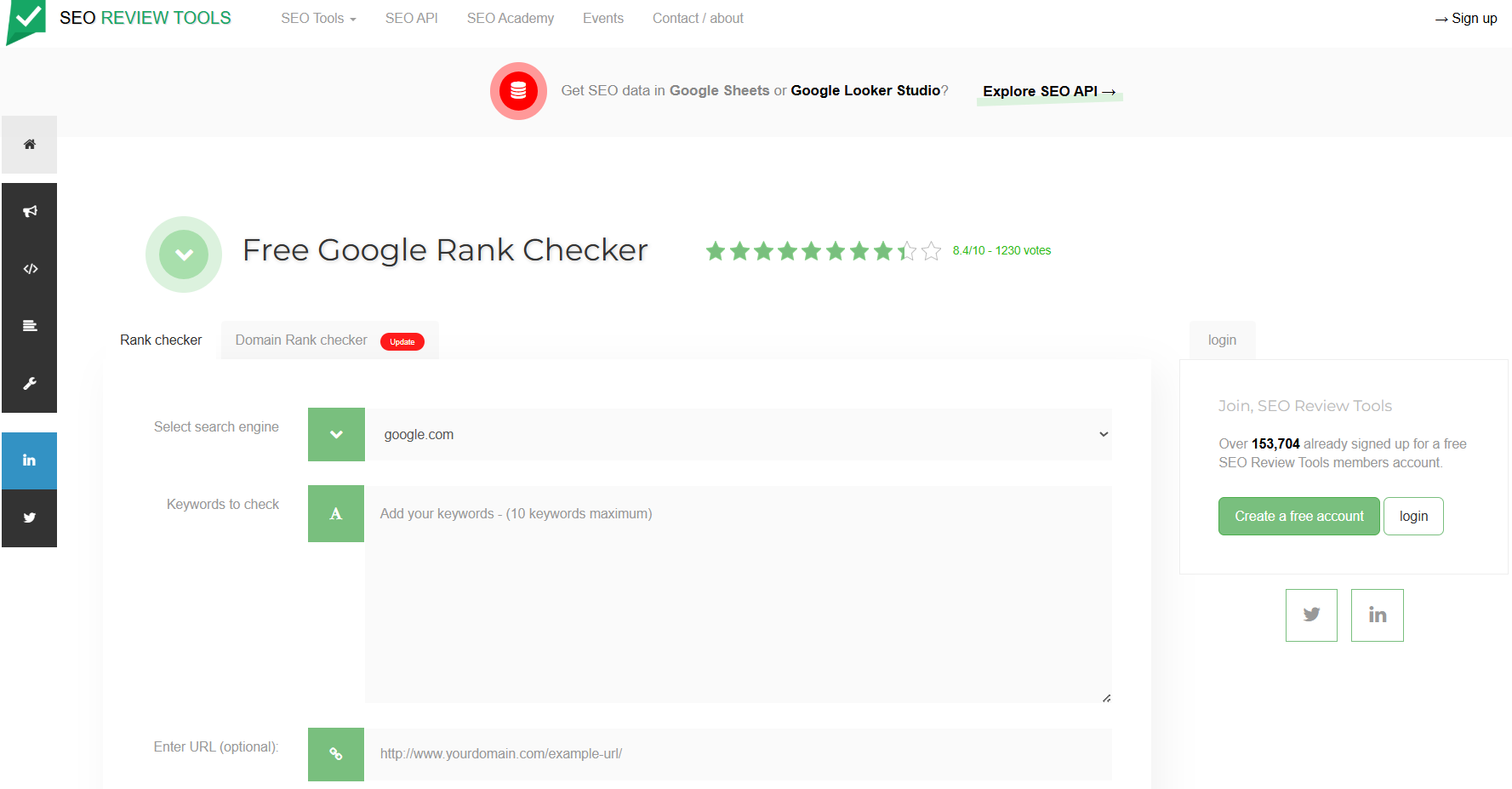 seoreviewtools Google Rank Checker